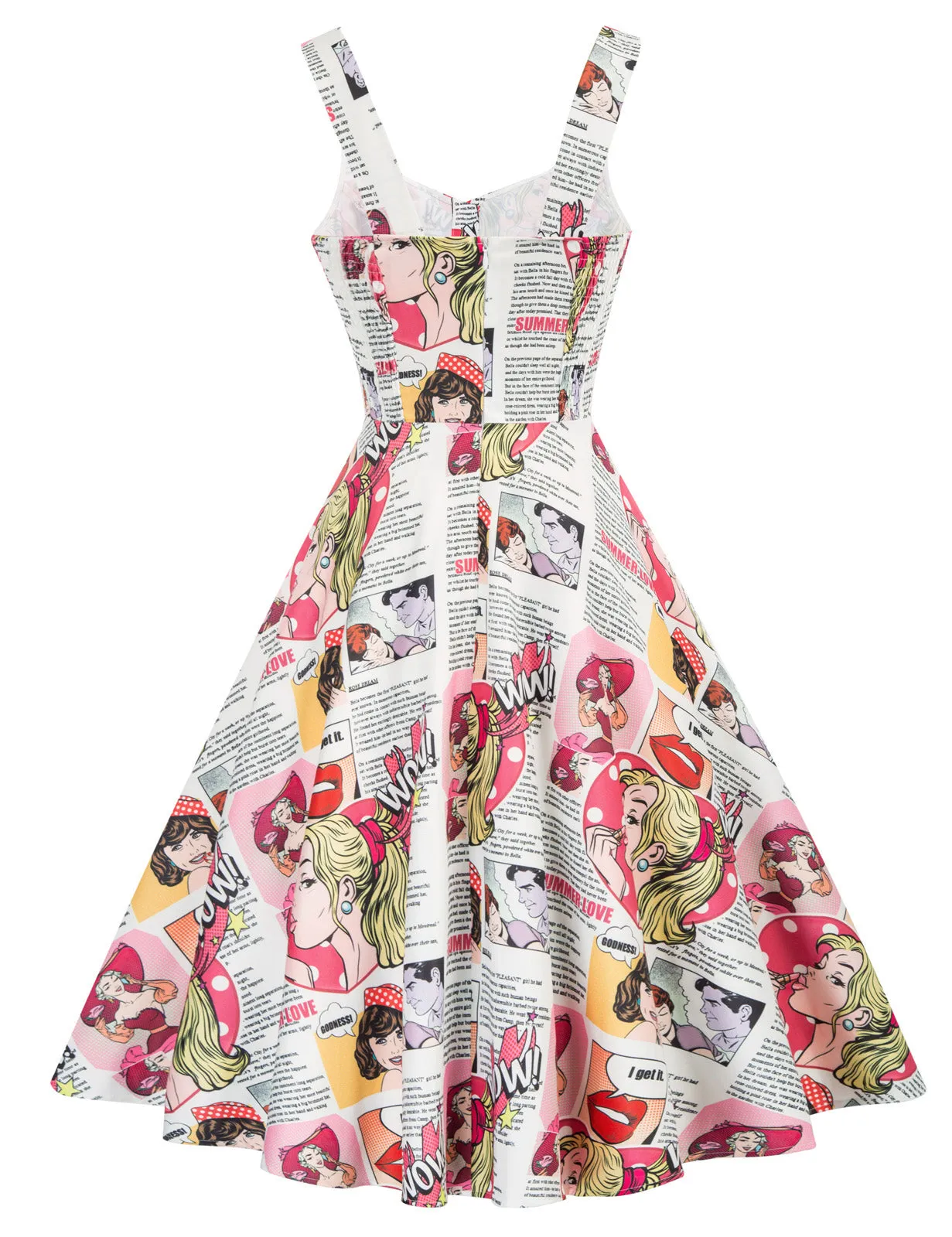 1950s Retro Vintage Sleeveless Homecoming Dresses Cocktail Party A-Line Dress for Summer