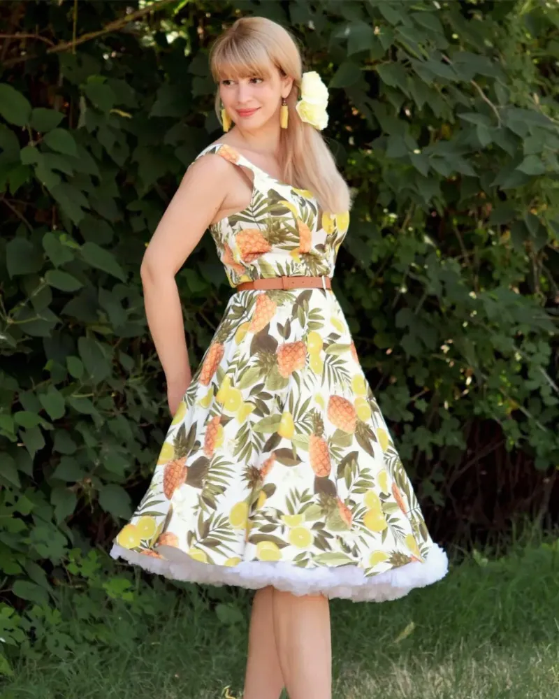 1950s Retro Vintage Sleeveless Homecoming Dresses Cocktail Party A-Line Dress for Summer