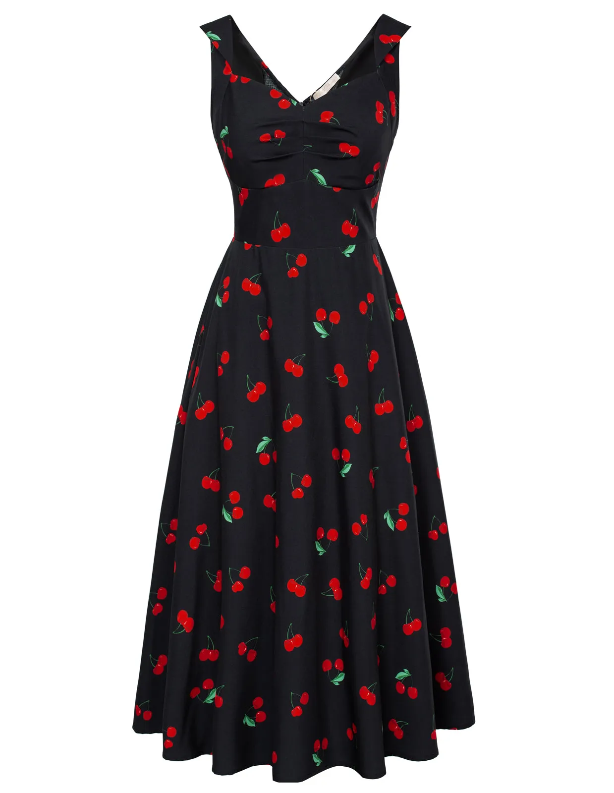 1950s Vintage Cocktail Swing Dresses Summer Square Neck Sleeveless A-Line Dress with Pockets