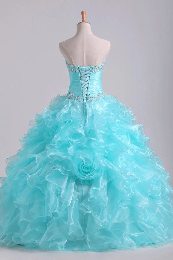 2024 Quinceanera Dresses Fabulous Sweetheart Ruffled Bodice PFF25F8L