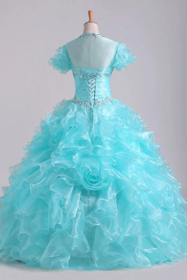 2024 Quinceanera Dresses Fabulous Sweetheart Ruffled Bodice PFF25F8L