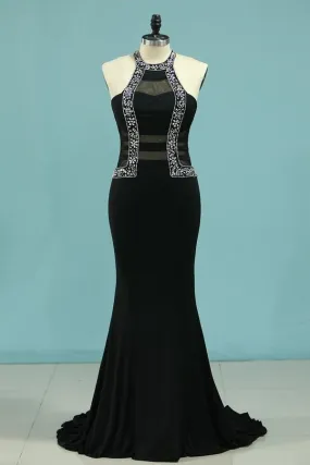 2024 Scoop Mermaid Prom Dresses Spandex With P846RNFM