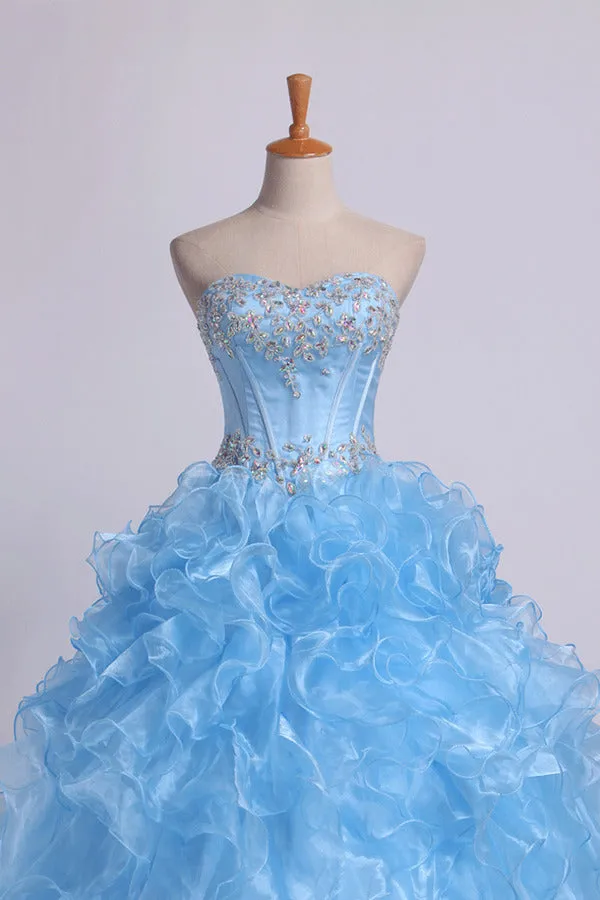 2024 Sweetheart Quinceanera Dresses Ball Gown Organza P7XN71MY