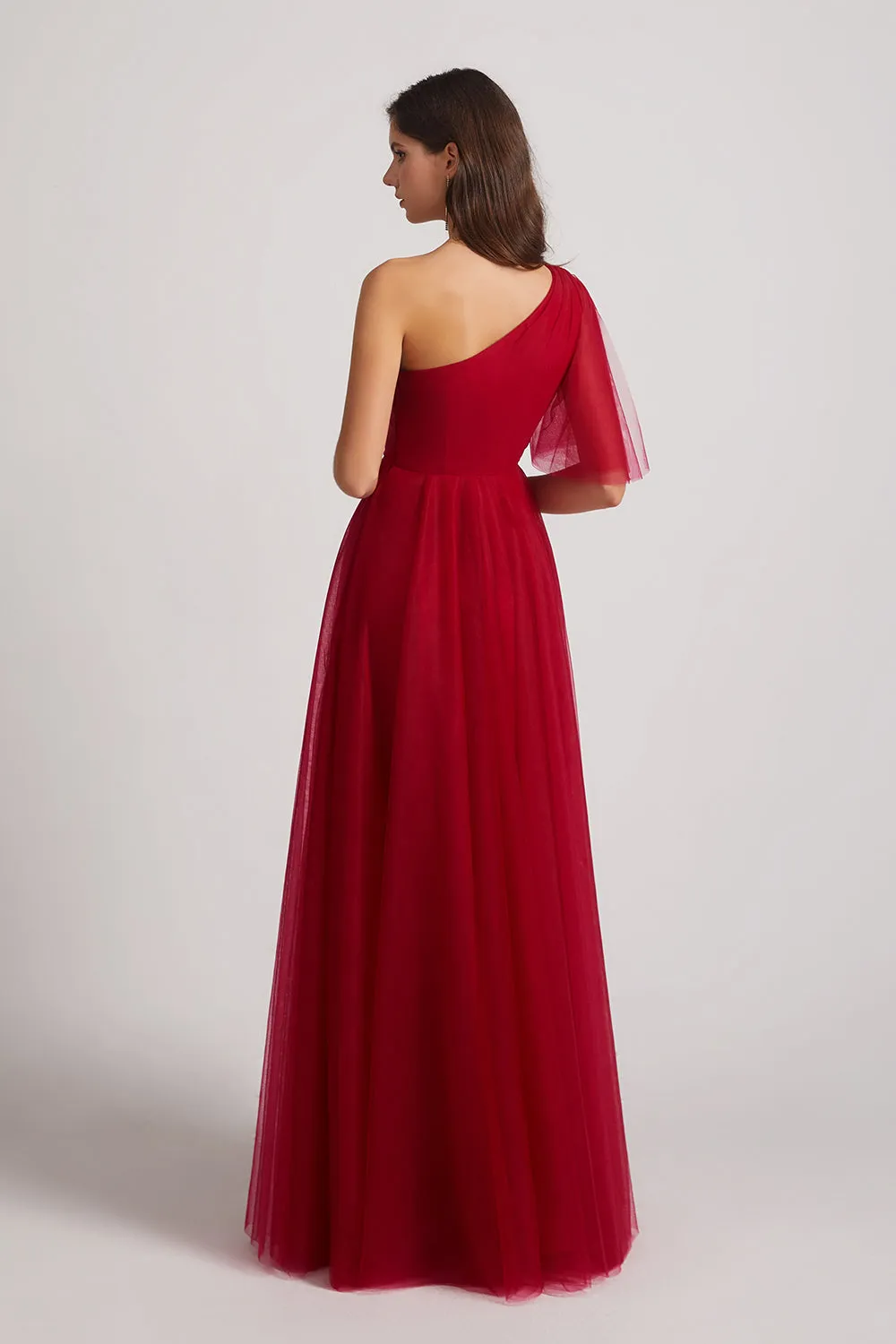 A-Line/Princess One Shoulder Tulle Bridesmaid Dresses (AF0046)