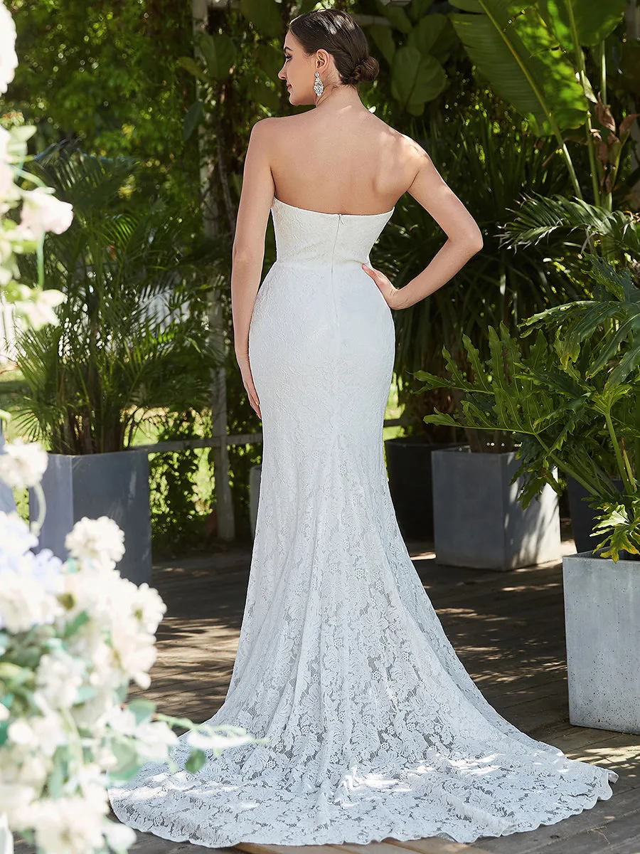 Adorable Strapless Floor Length Fishtail Wholesale Wedding Dresses