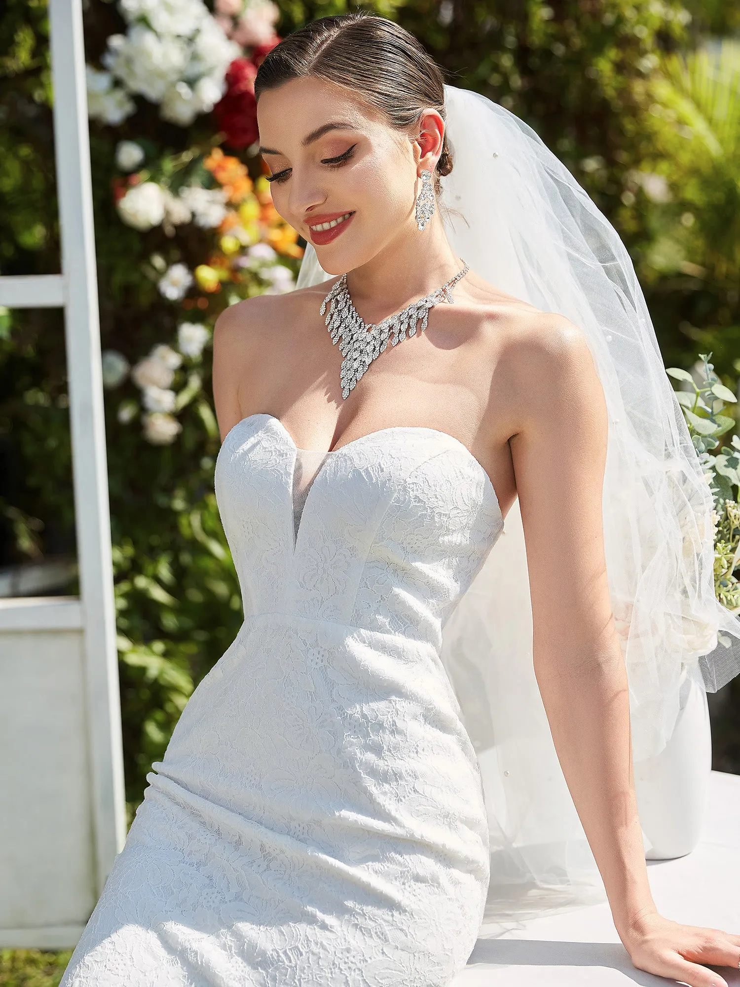 Adorable Strapless Floor Length Fishtail Wholesale Wedding Dresses