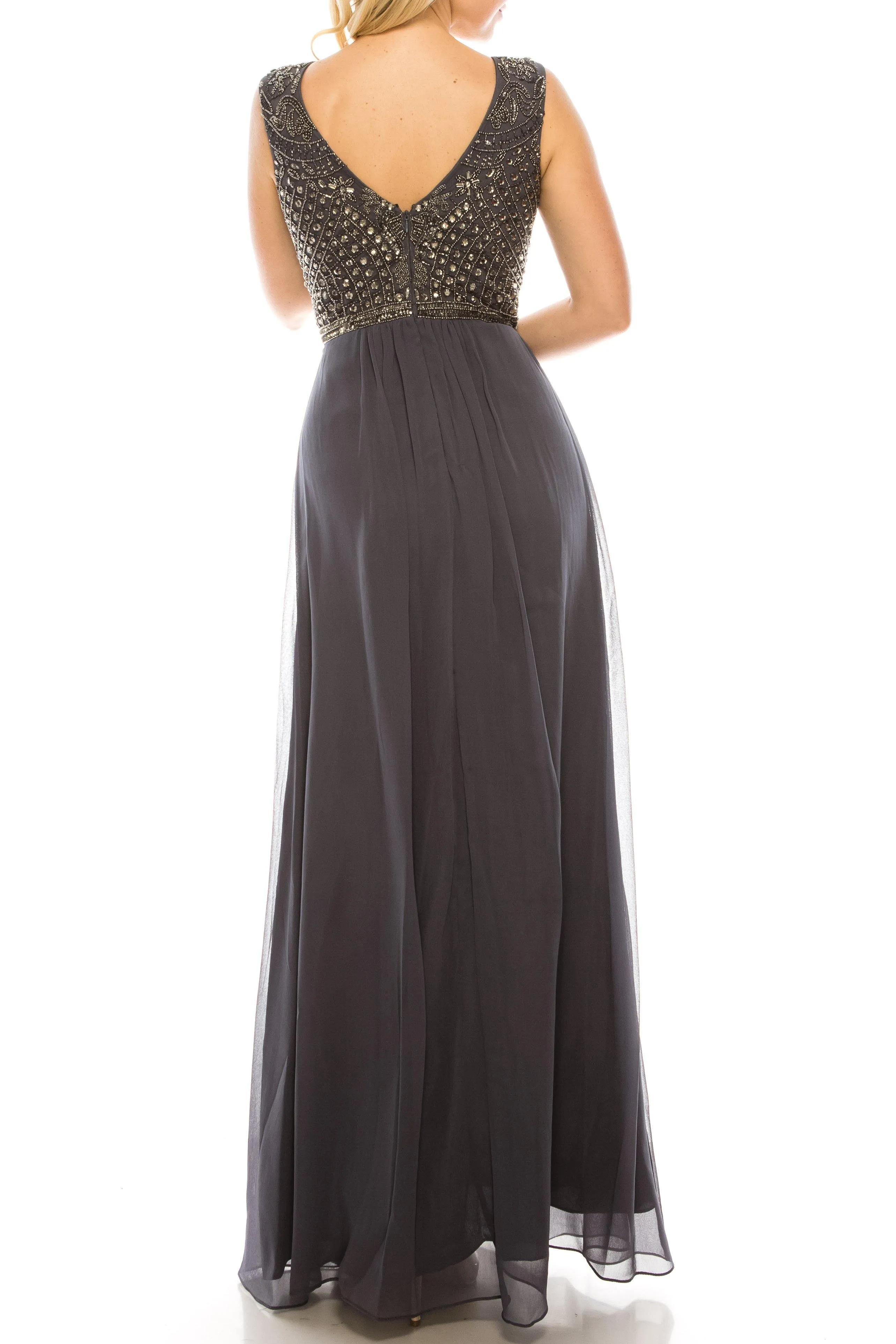 Aidan Mattox Long Formal Beaded A Line Evening Gown