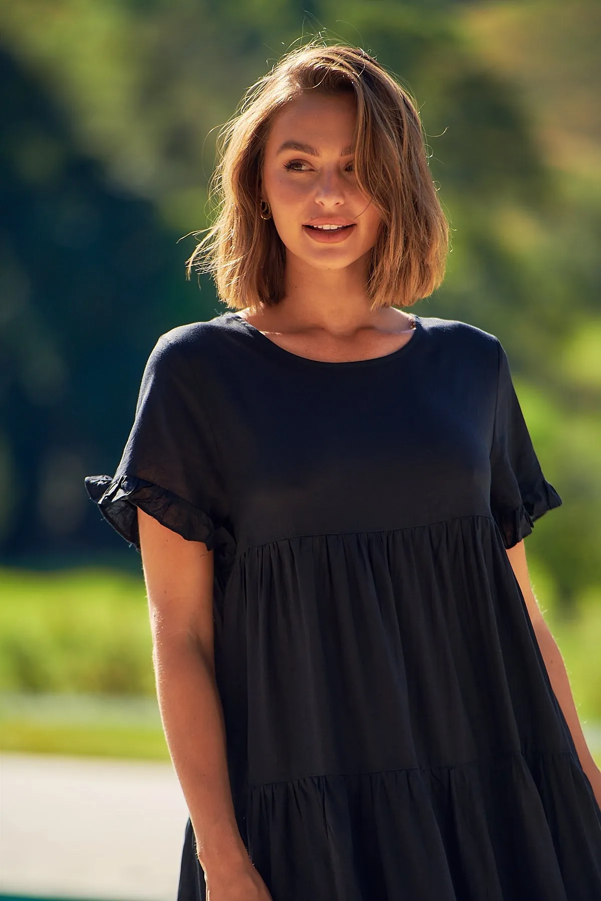 Aviana Black Smock Dress