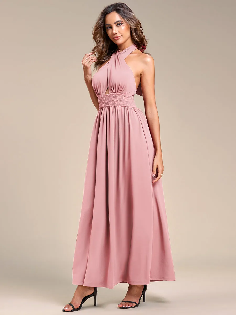 Backless Halter Neck Wholesale Bridesmaid Dresses