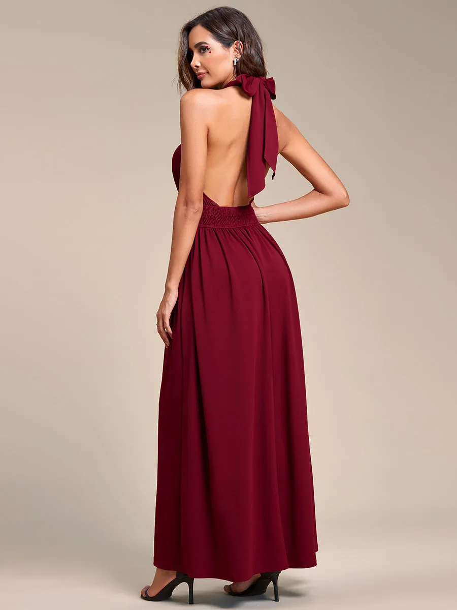 Backless Halter Neck Wholesale Bridesmaid Dresses