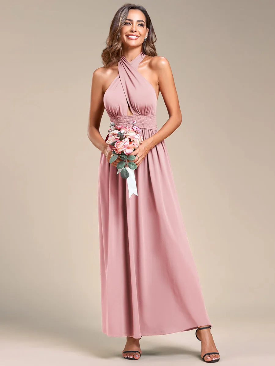 Backless Halter Neck Wholesale Bridesmaid Dresses