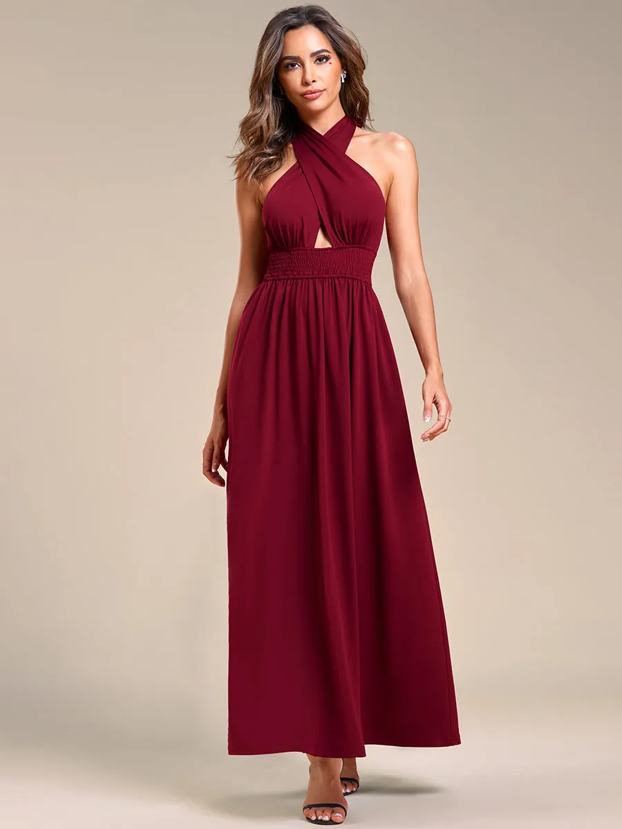 Backless Halter Neck Wholesale Bridesmaid Dresses