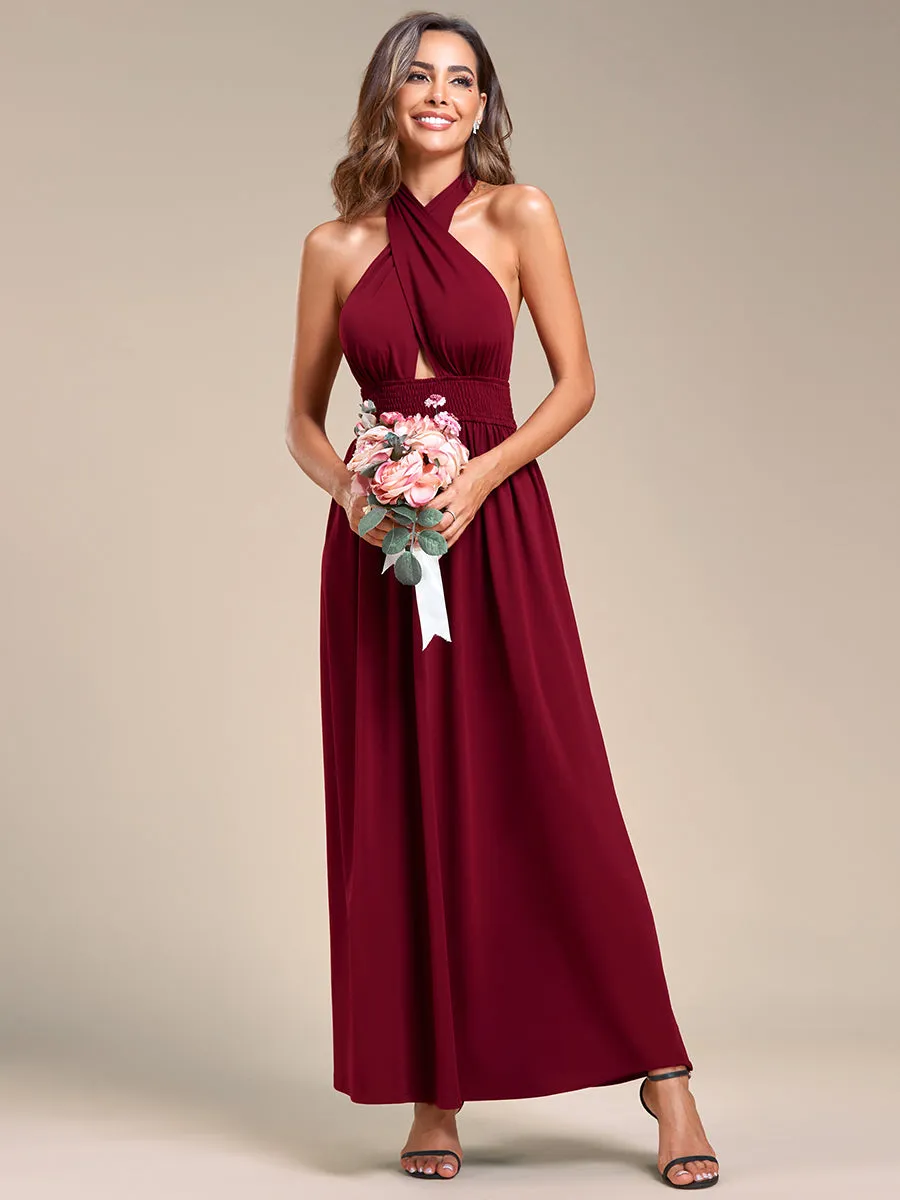 Backless Halter Neck Wholesale Bridesmaid Dresses