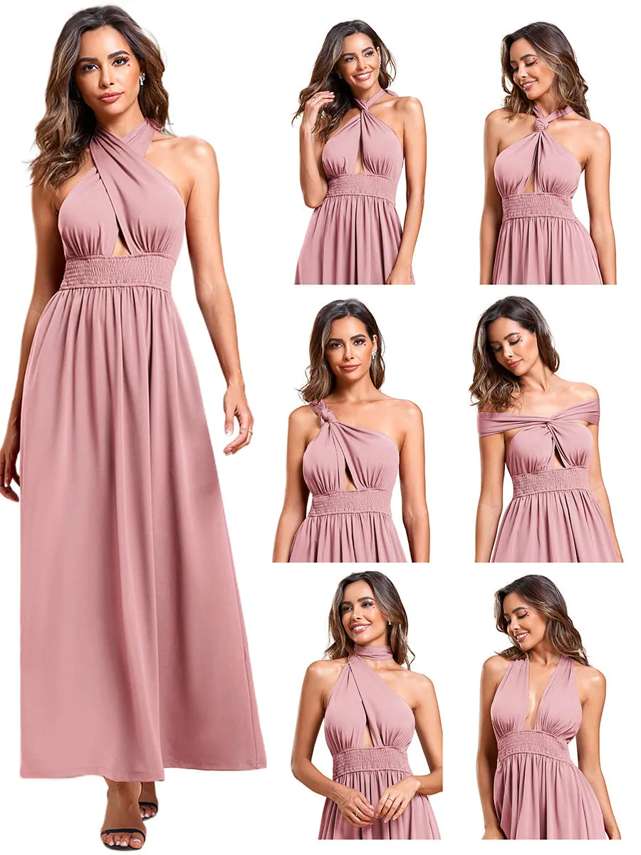 Backless Halter Neck Wholesale Bridesmaid Dresses