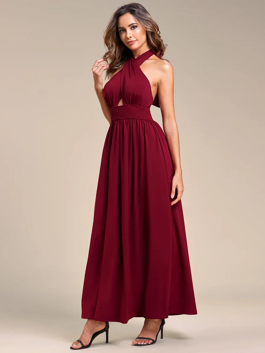 Backless Halter Neck Wholesale Bridesmaid Dresses