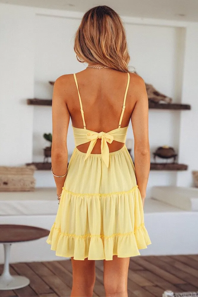 Backless Lace V-neck Mini Dresses