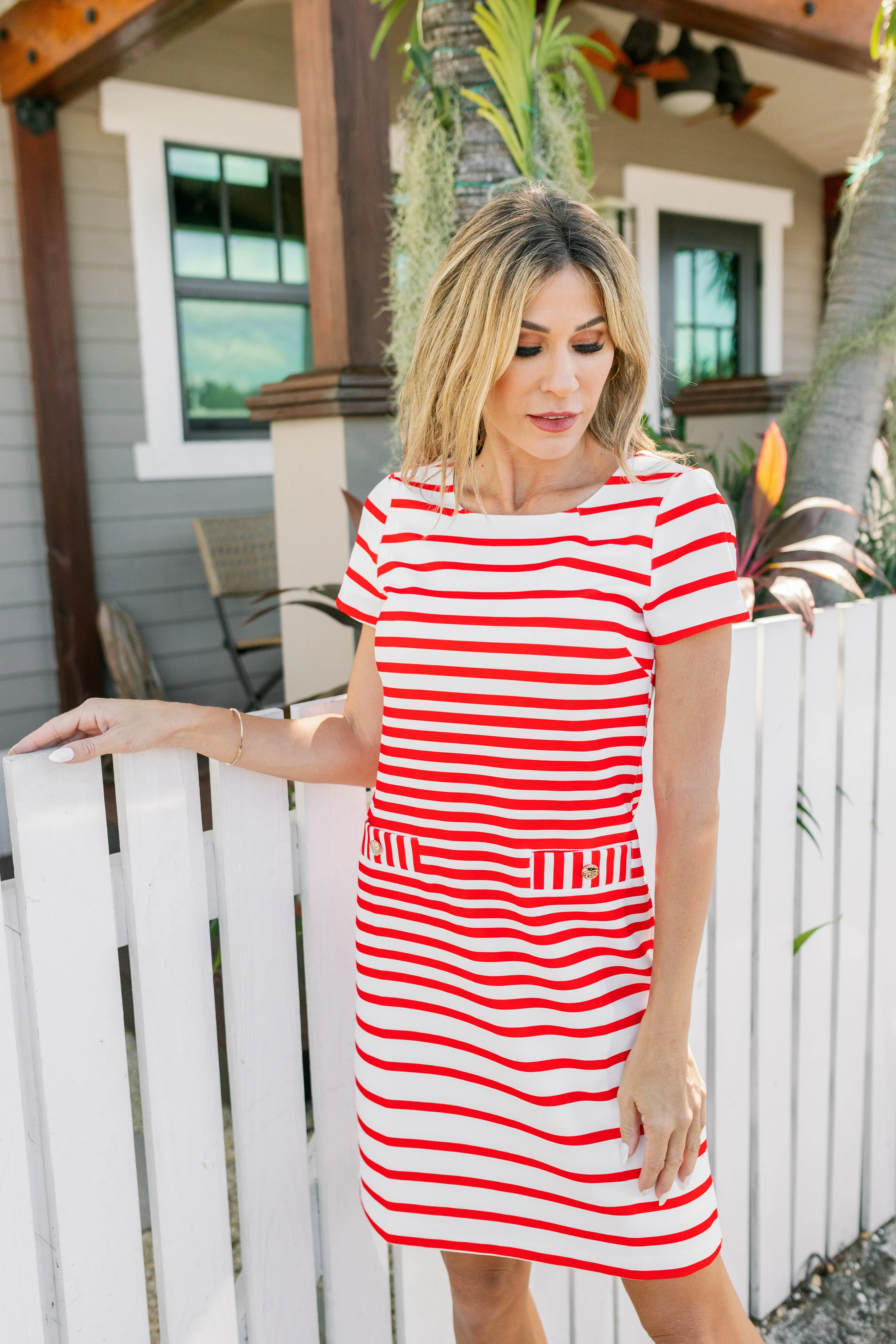 Barrington Dress Red Stripe