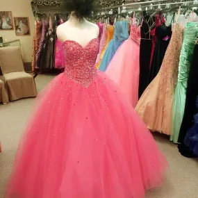 Beading Sweetheart Tulle Ball Gowns Quinceanera Dresses