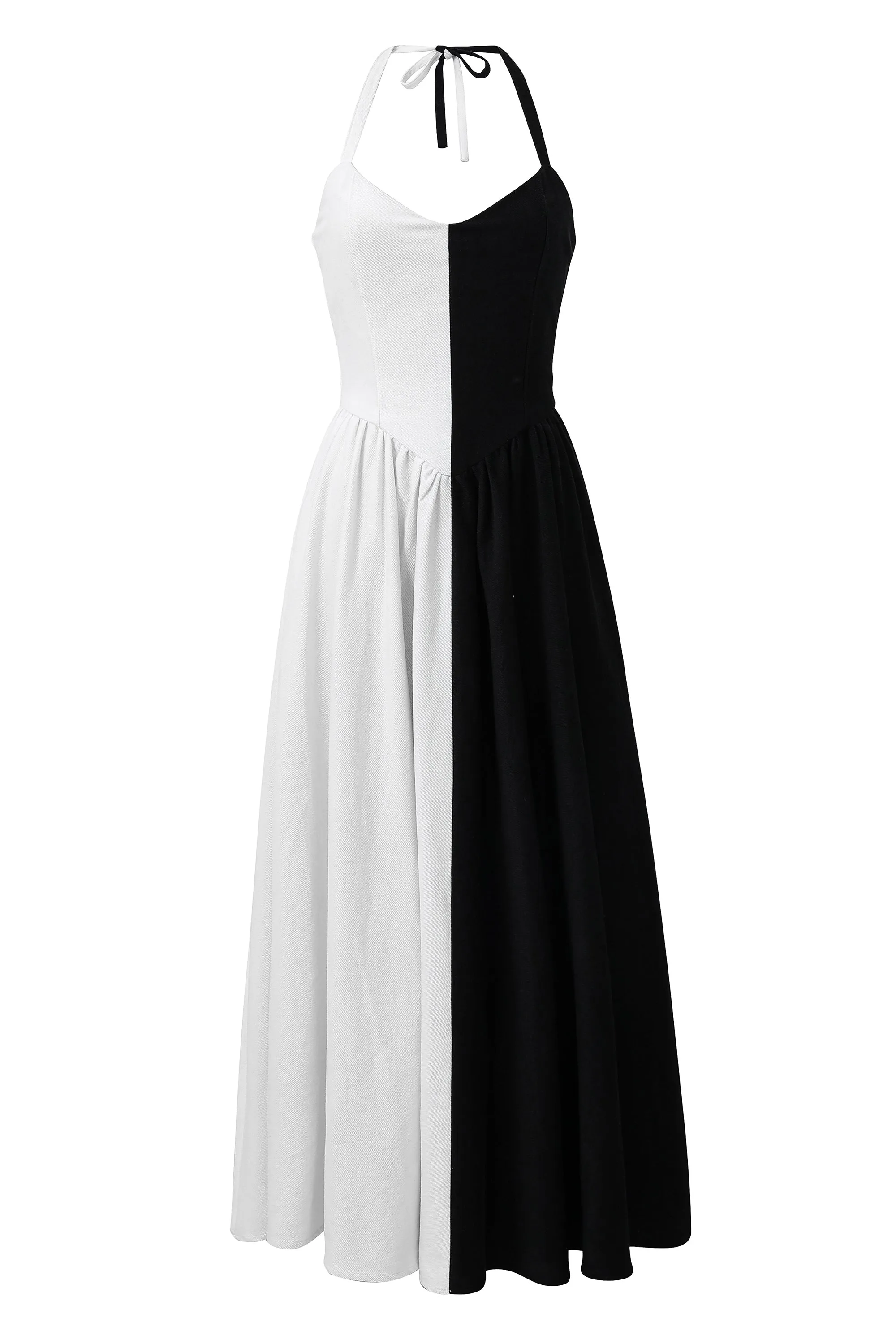 Black & White Halter Gown Dress