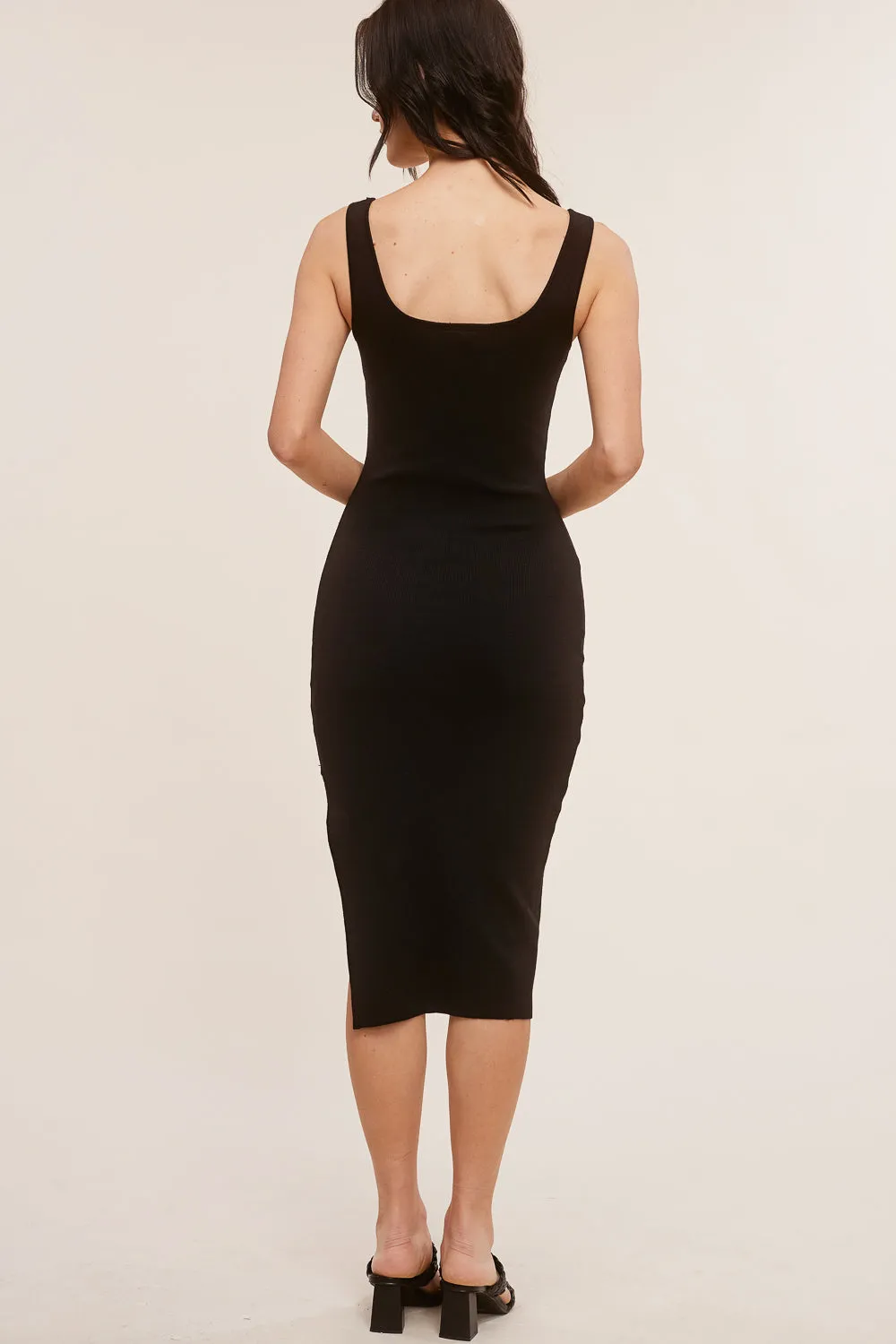 Black Bodycon Midi Dress