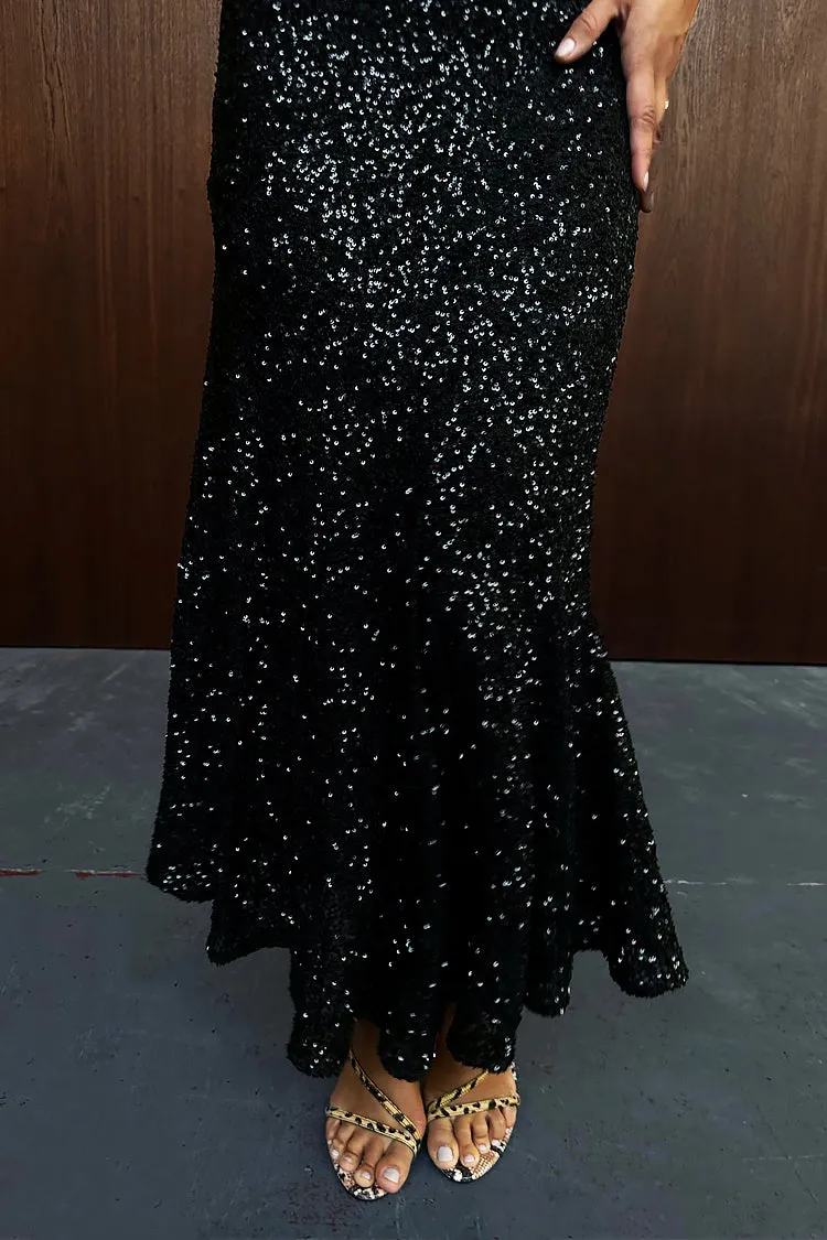 Black Sequin Mya Dress