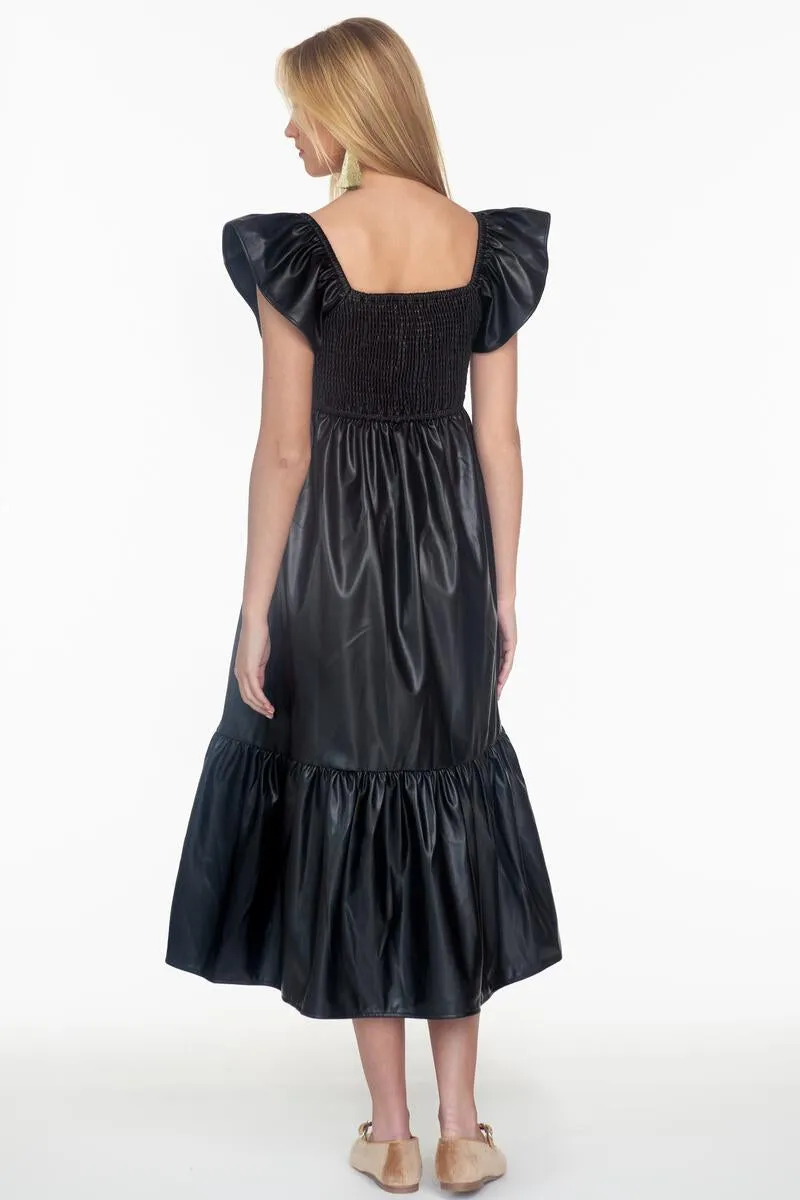 Brooke Dress | Black Leather