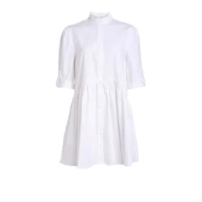 Cammie Ruffle Shirt Dress | White