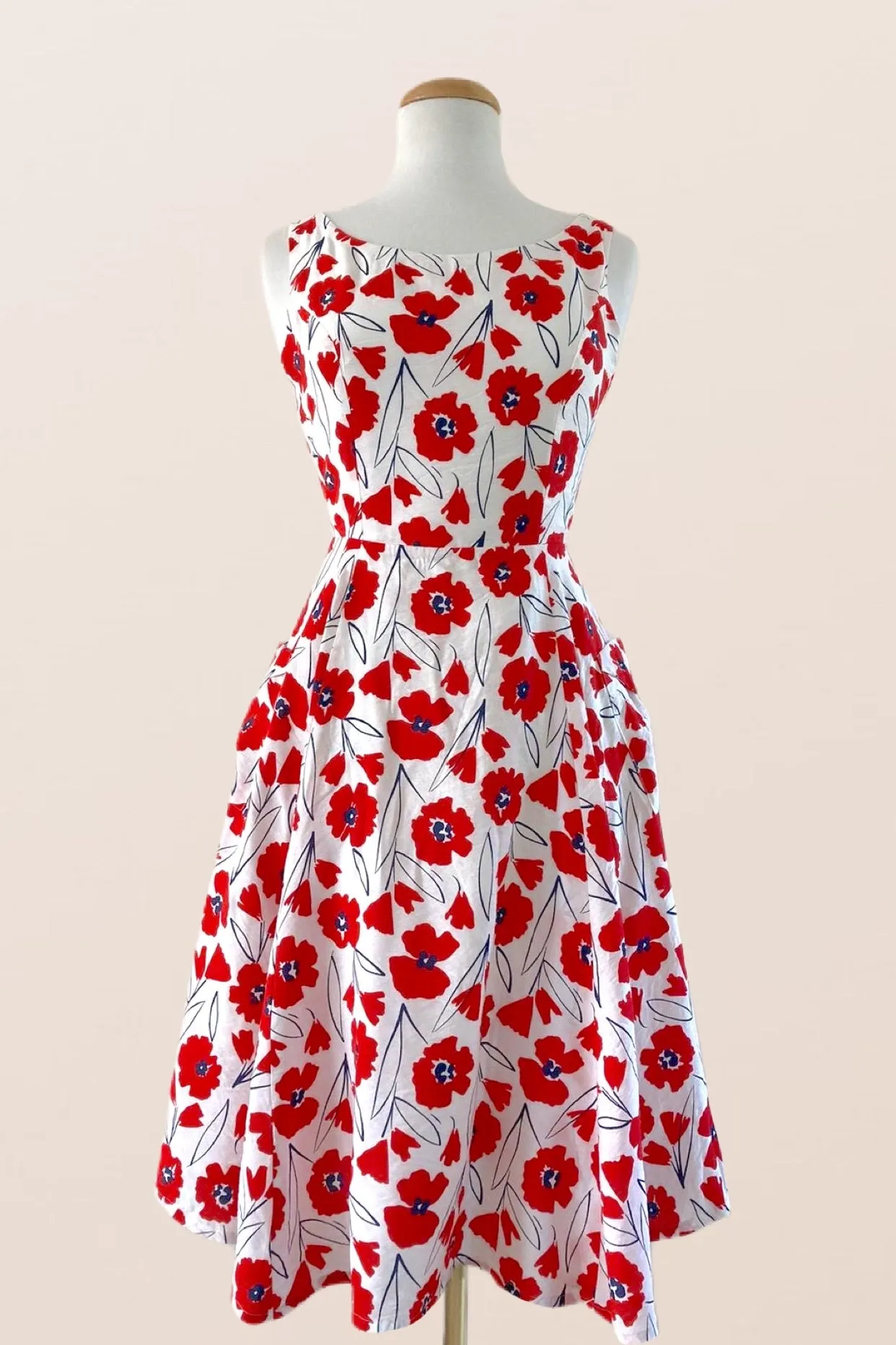 Chita Red & Cream Floral Dress