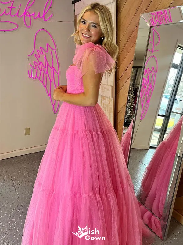 Cute Pink A-Line Sweetheart Popular Long Evening Dresses, Formal Dresses, Birthday Party, WGP621