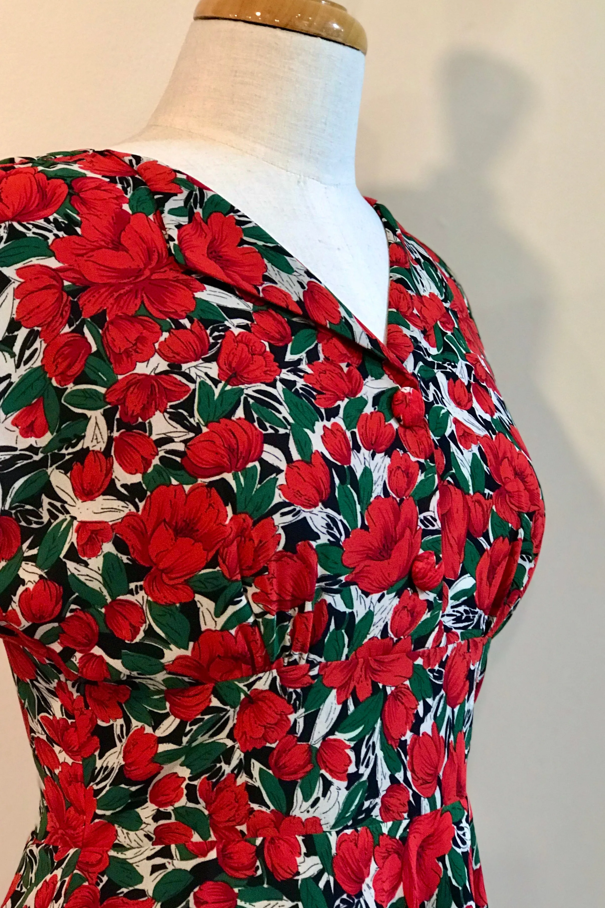 Dakota Red & Green Floral Dress