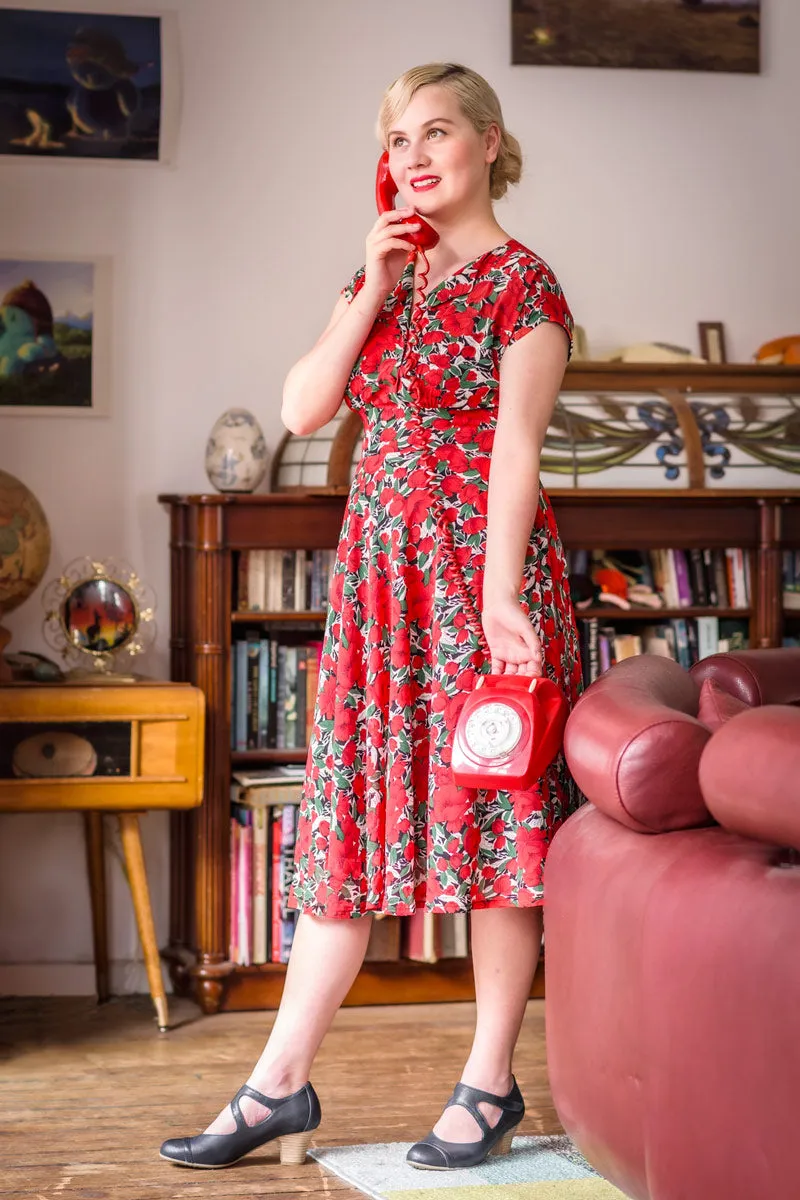 Dakota Red & Green Floral Dress