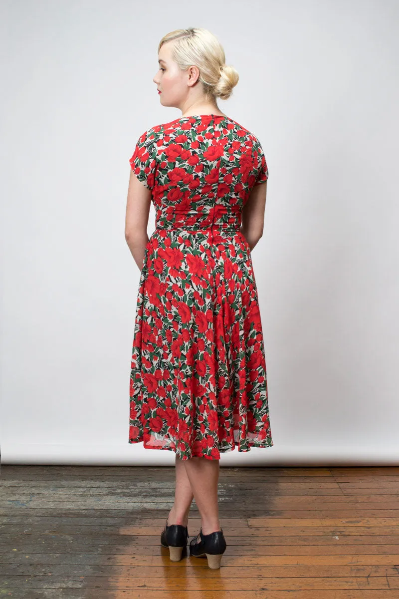 Dakota Red & Green Floral Dress