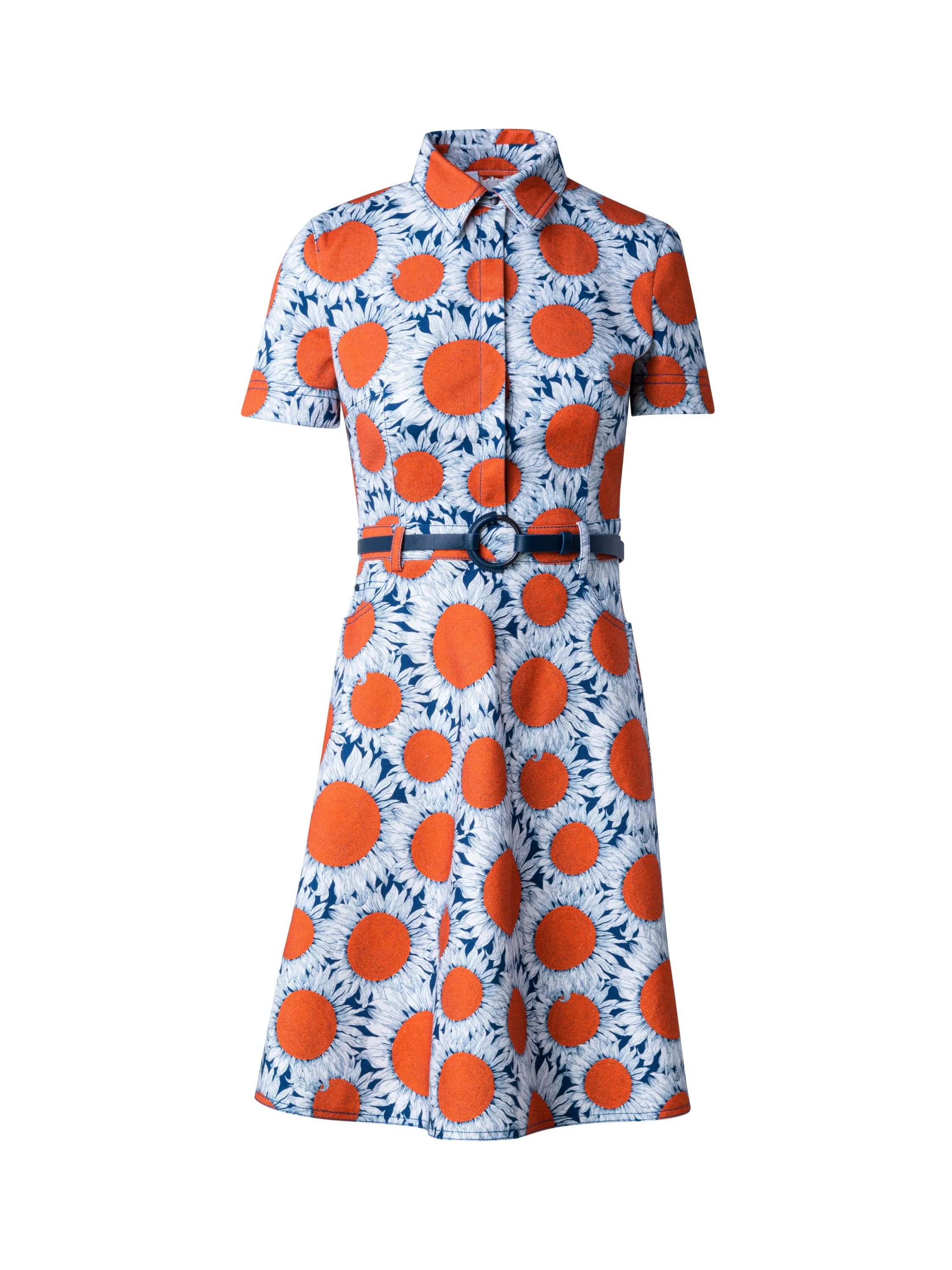 Dress - Orange/White/Navy