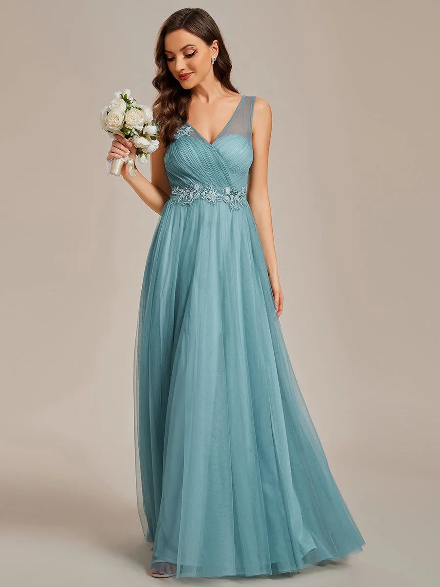 Elegant Appliques Mesh Wholesale Bridesmaid Dresses