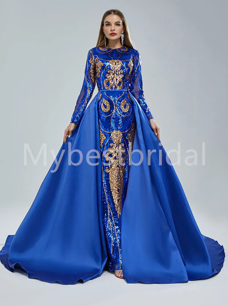 Elegant Long sleeves Strapless Prom Dresses, PDS0513