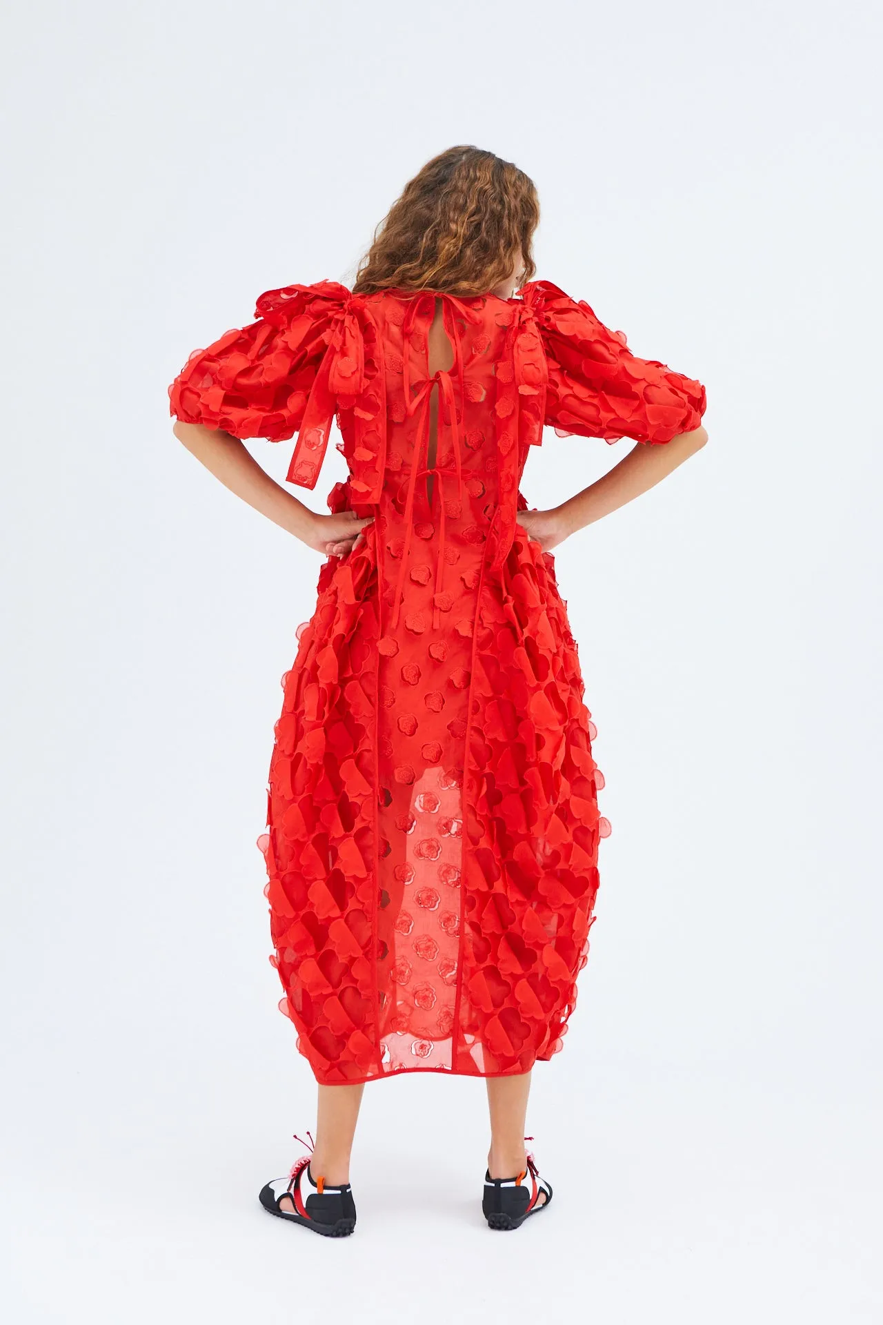 FINNEGAN | DRESS CAMELLIA PUZZLE POPPY RED