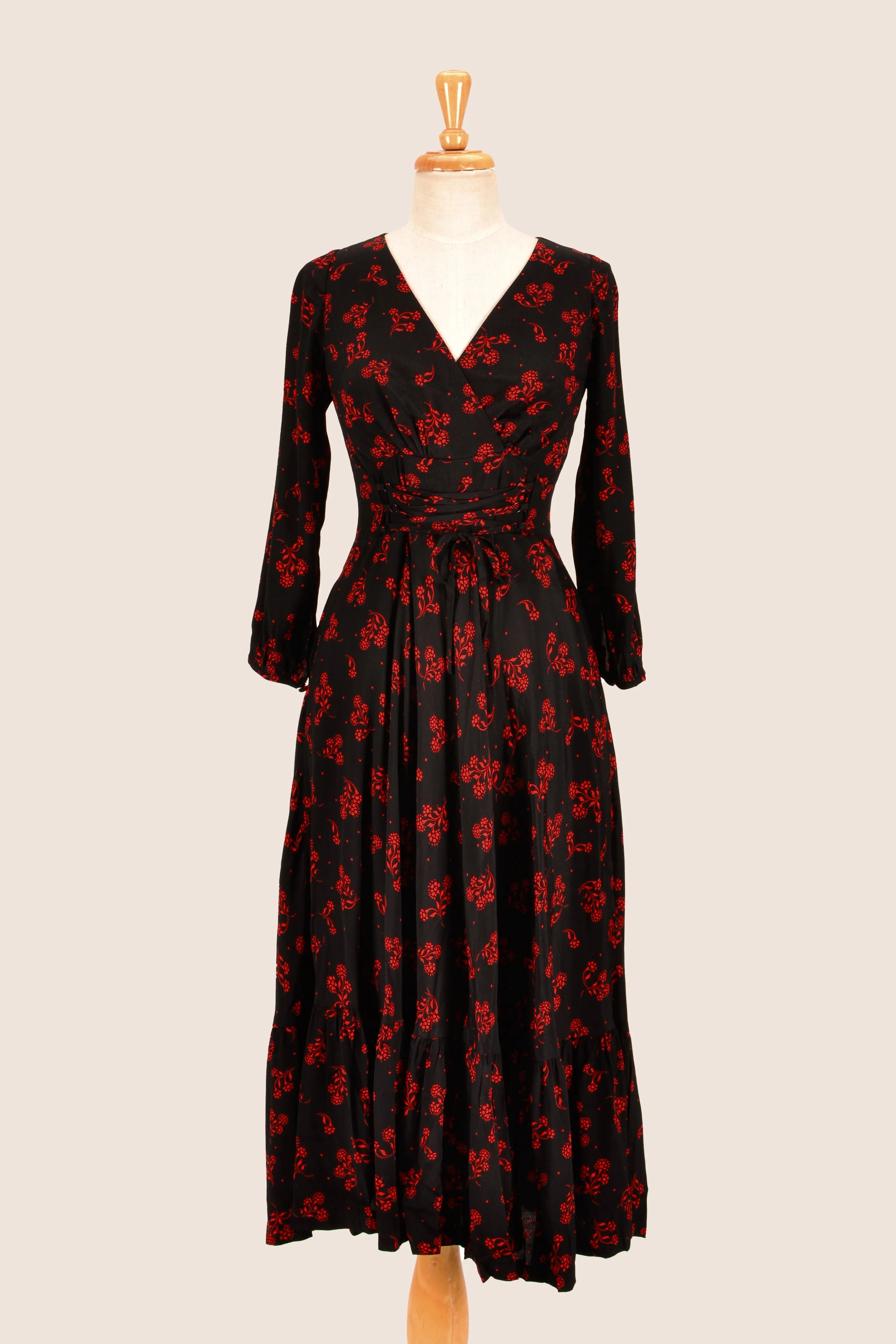 Fiorella Black & Red Long Sleeve Dress