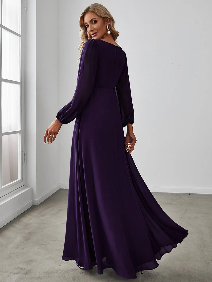 Floor Length Long Lantern Sleeves Wholesale Formal Dresses