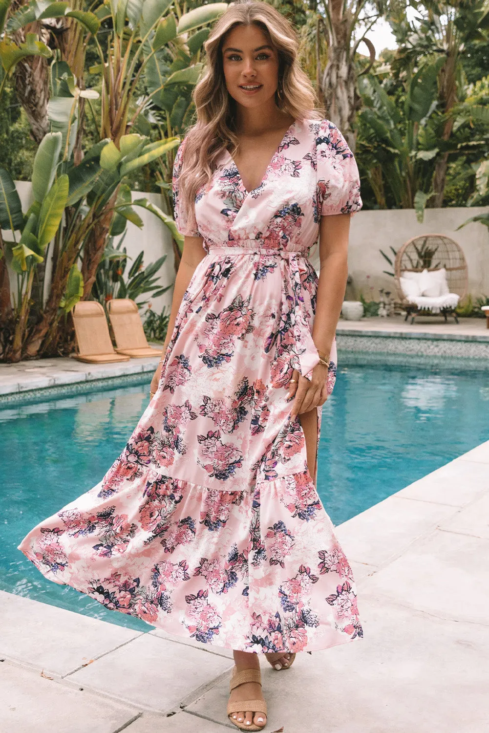 Floral High Waist Maxi Dresses