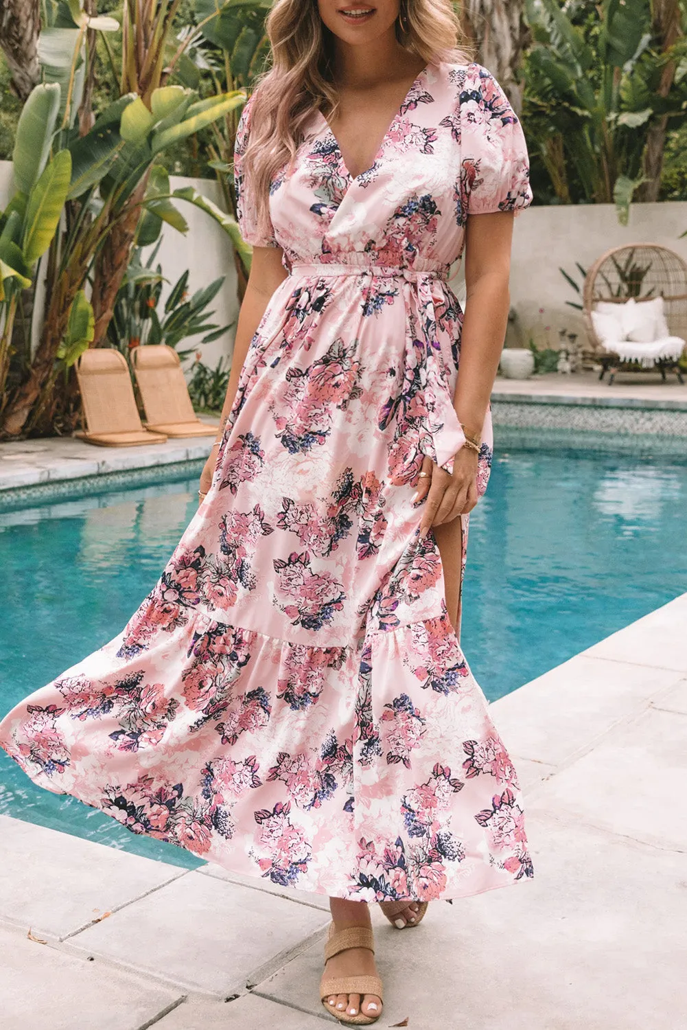 Floral High Waist Maxi Dresses