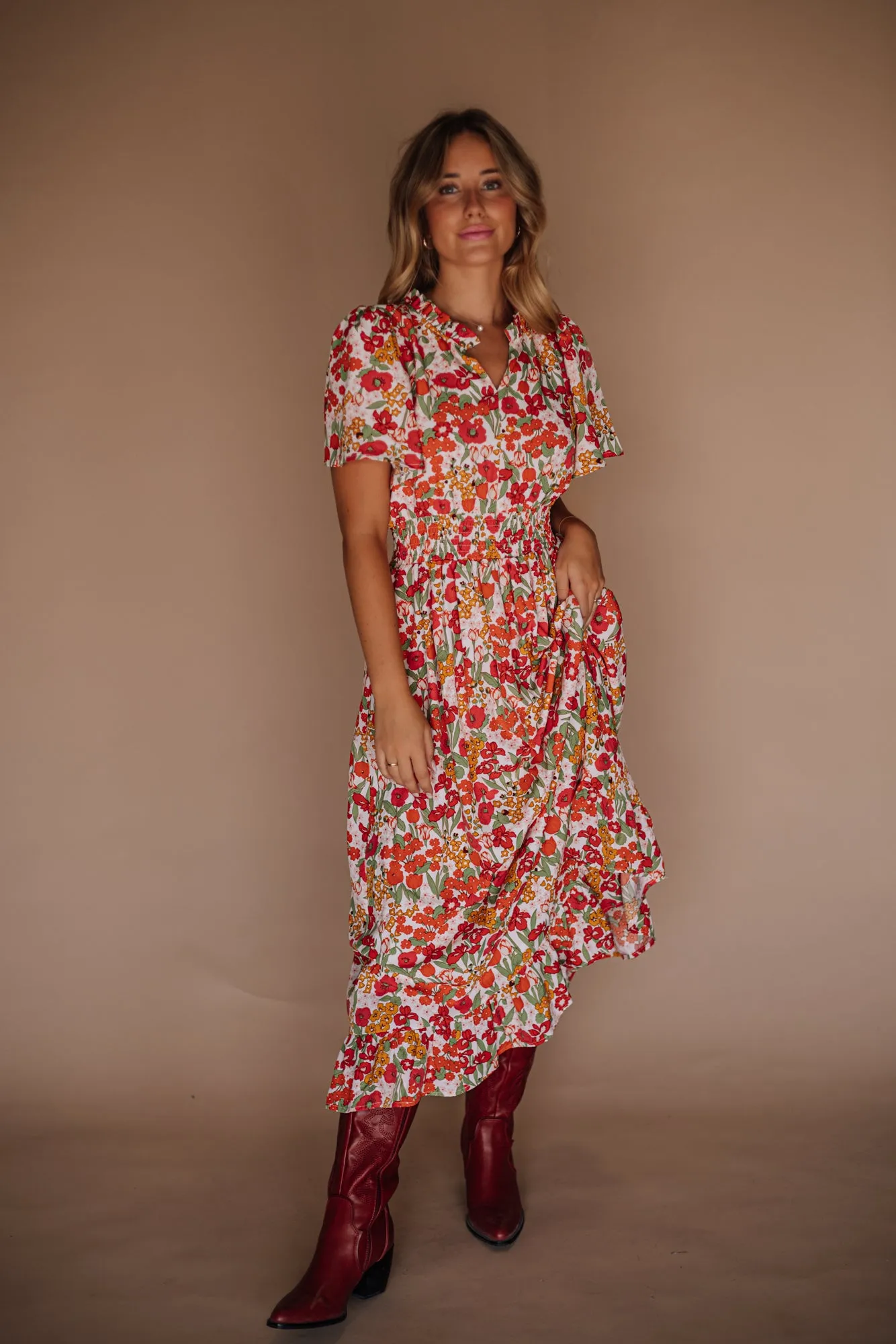 Gabby Maxi Dress in Red - Coming Soon