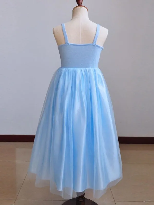 Girls Dresses Blue Kids Princess Straps Party Dress