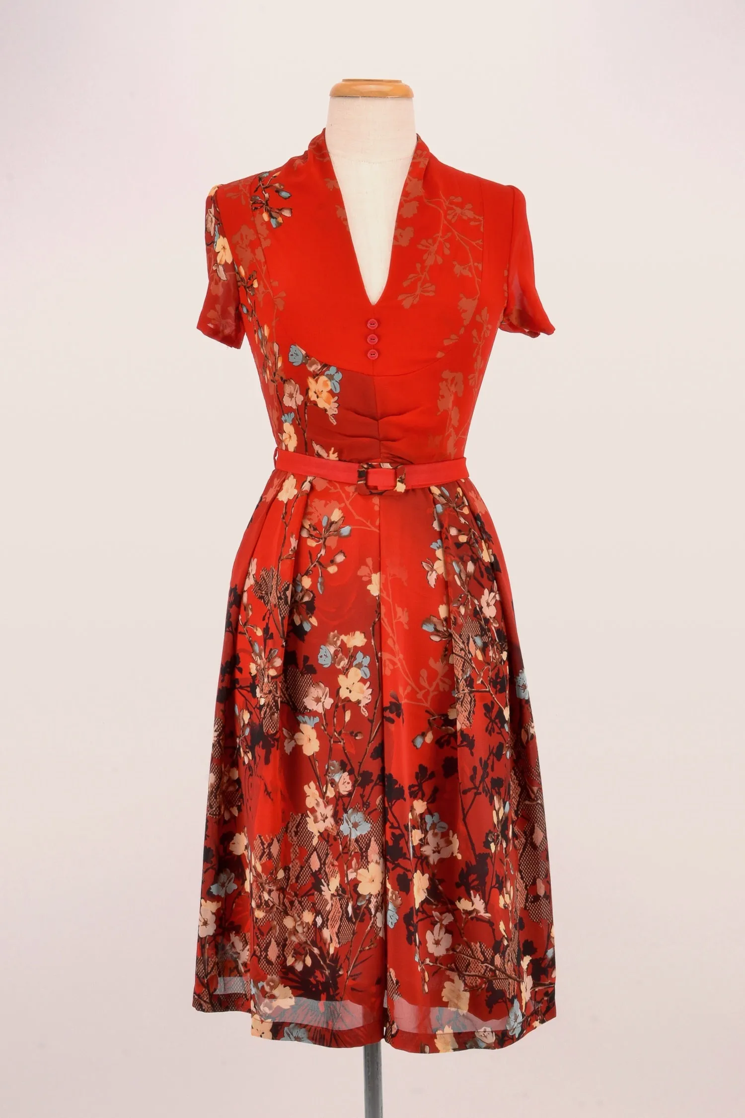 Grace Kelly Red Floral Dress