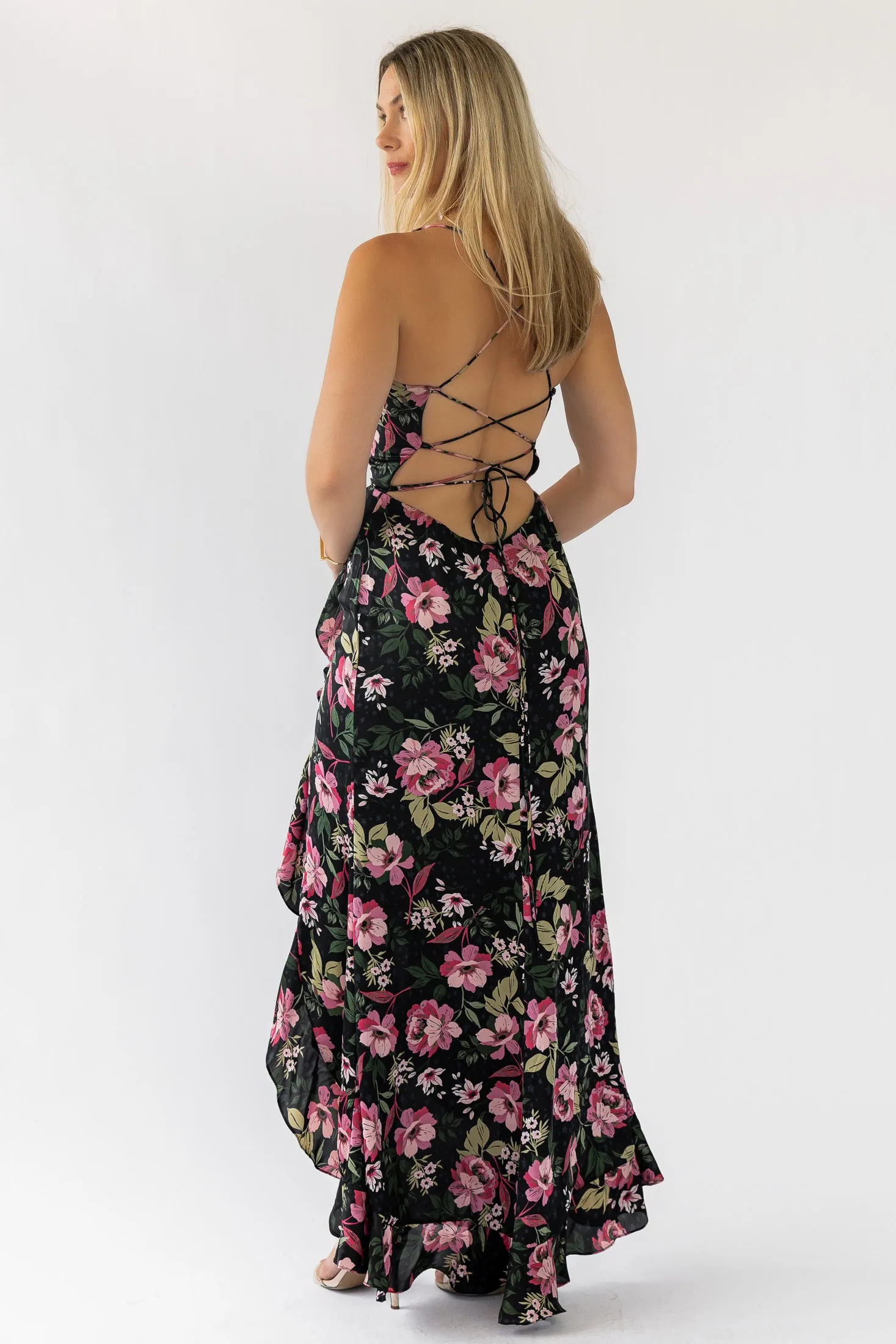 Hathaway Black Floral Maxi Dress