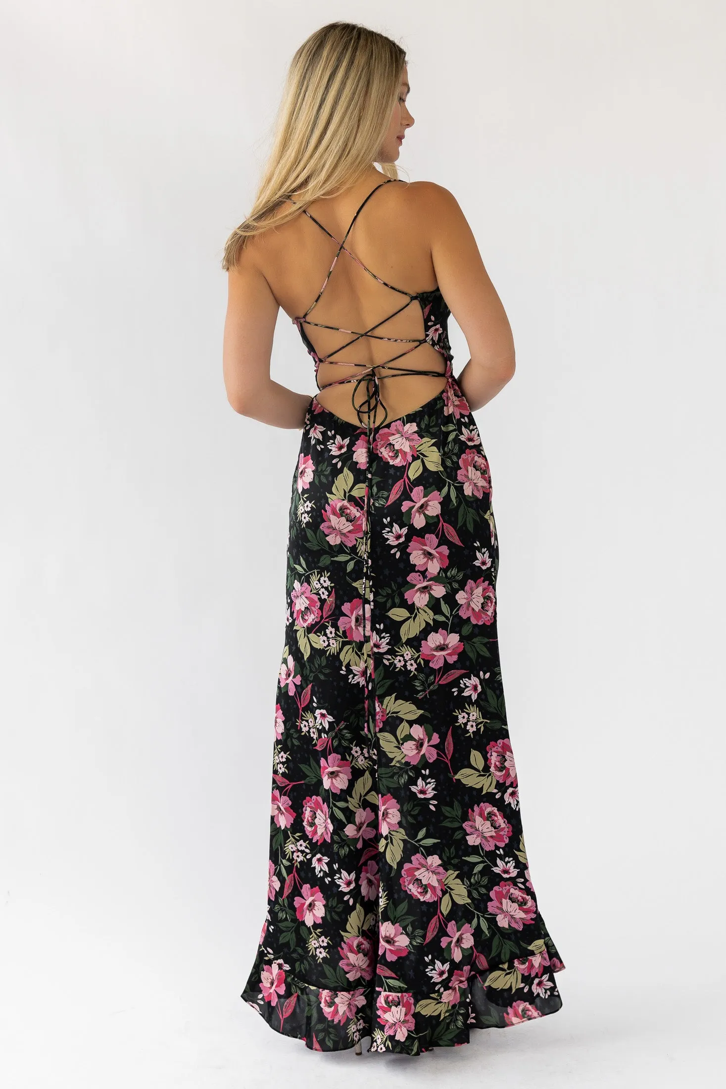 Hathaway Black Floral Maxi Dress