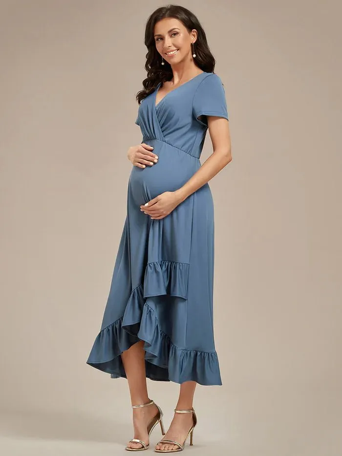 High Low Ruffles Maternity Dresses