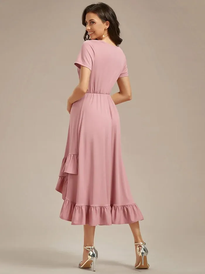 High Low Ruffles Maternity Dresses