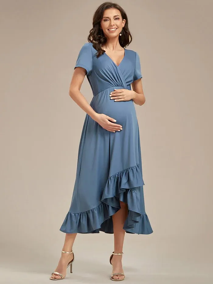 High Low Ruffles Maternity Dresses