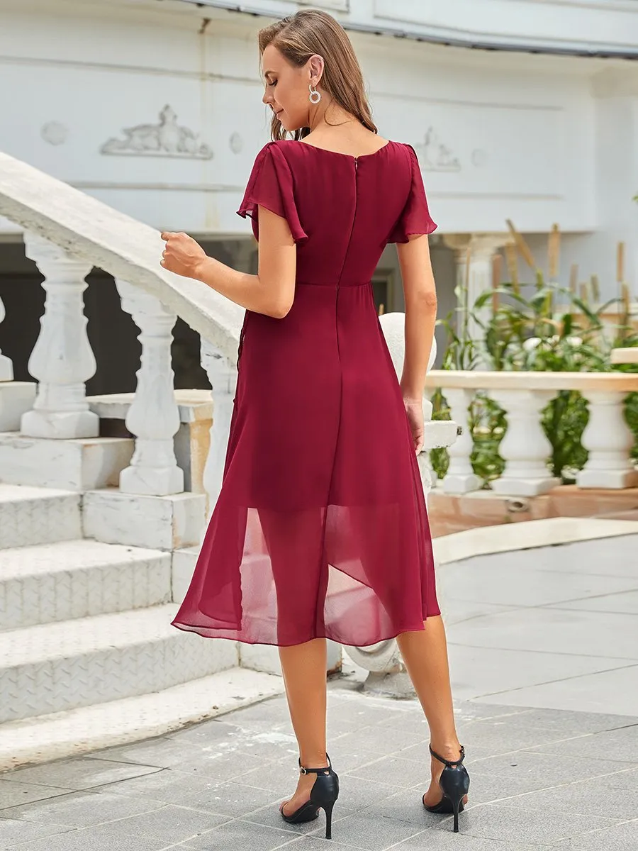 Hot Asymmetrical Hem Pagoda Sleeves Wholesale Bridesmaid Dresses