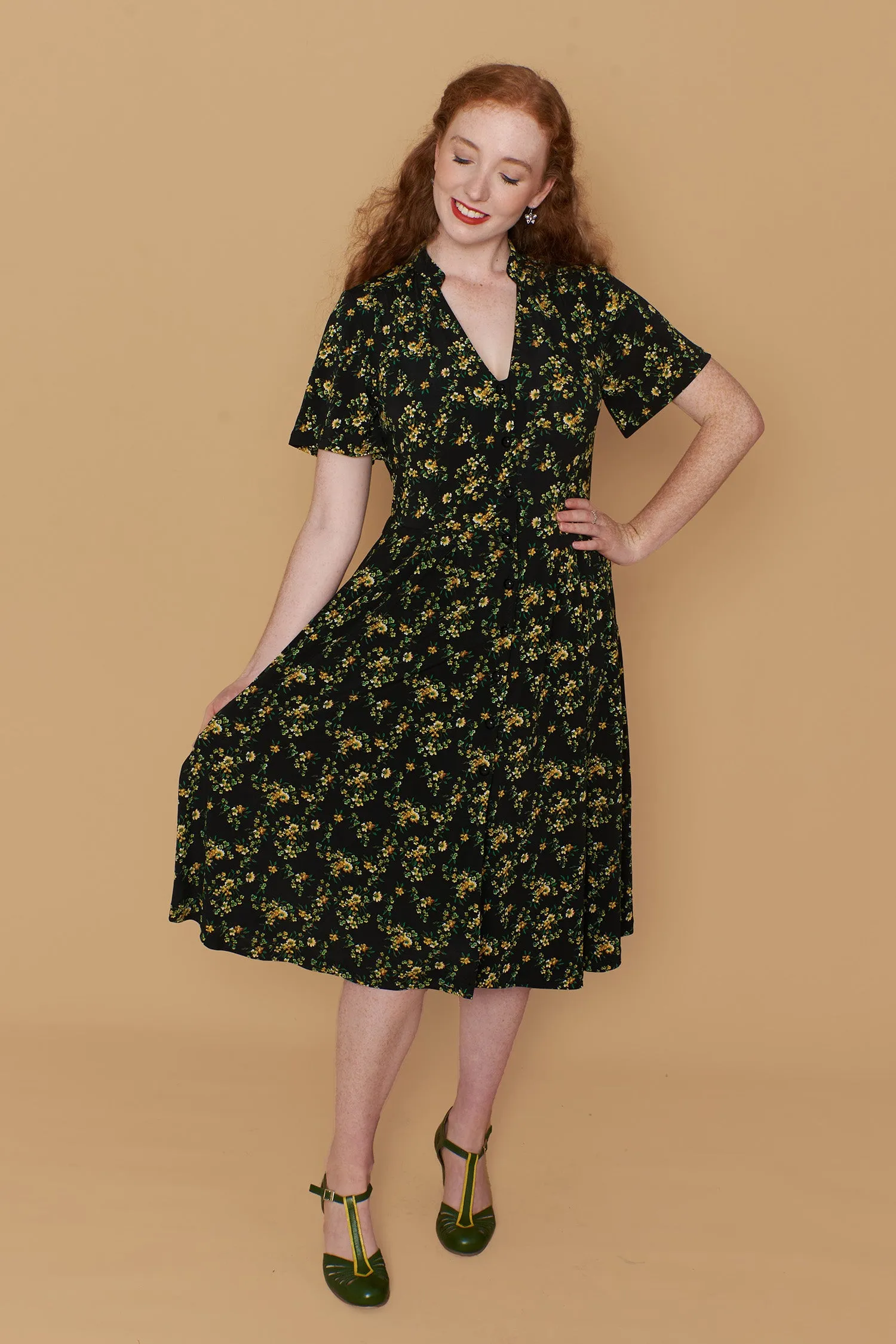 Jobelle Black & Mustard Dress